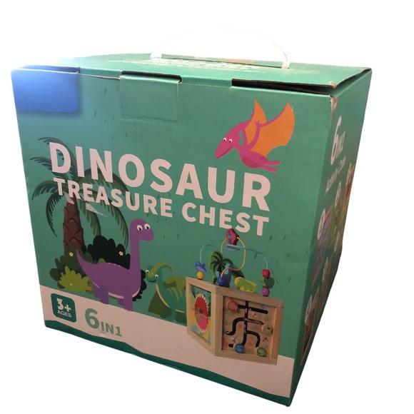 NIB - 6-in-1 Wooden Baby Activity Cube Montessori Toys Dinosaur Play Center - Picture 6 of 10